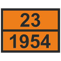 Табличка опасный груз 23-1954 Газ сжатый легковоспламеняющийся, н.у.к.